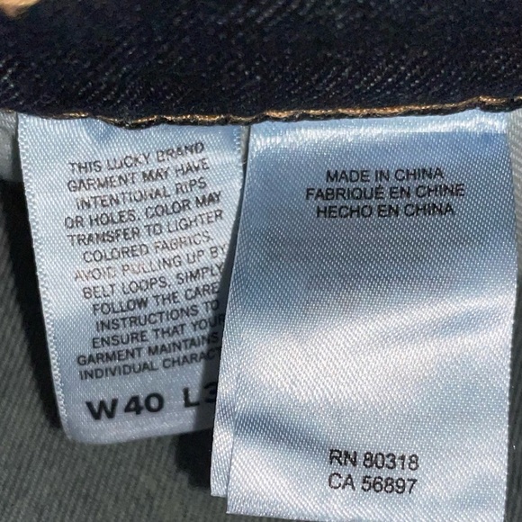 Lucky Brand Men’s 410 Athletic Slim Size 40x30 Dark Blue Excellent Condition - Picture 5 of 16